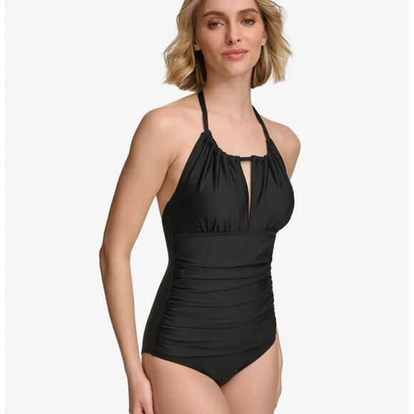 Calvin Klein Keyhole-Neck One-Piece Swimsuit | Size 6 | NWT | Tummy Control - Picture 3 of 5